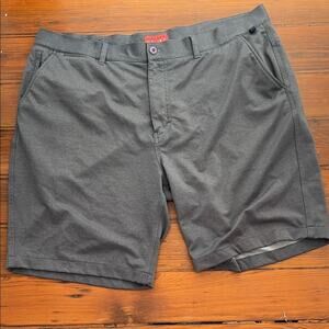 Halsey Sport Performance stretch flat front heathered shorts sz 42